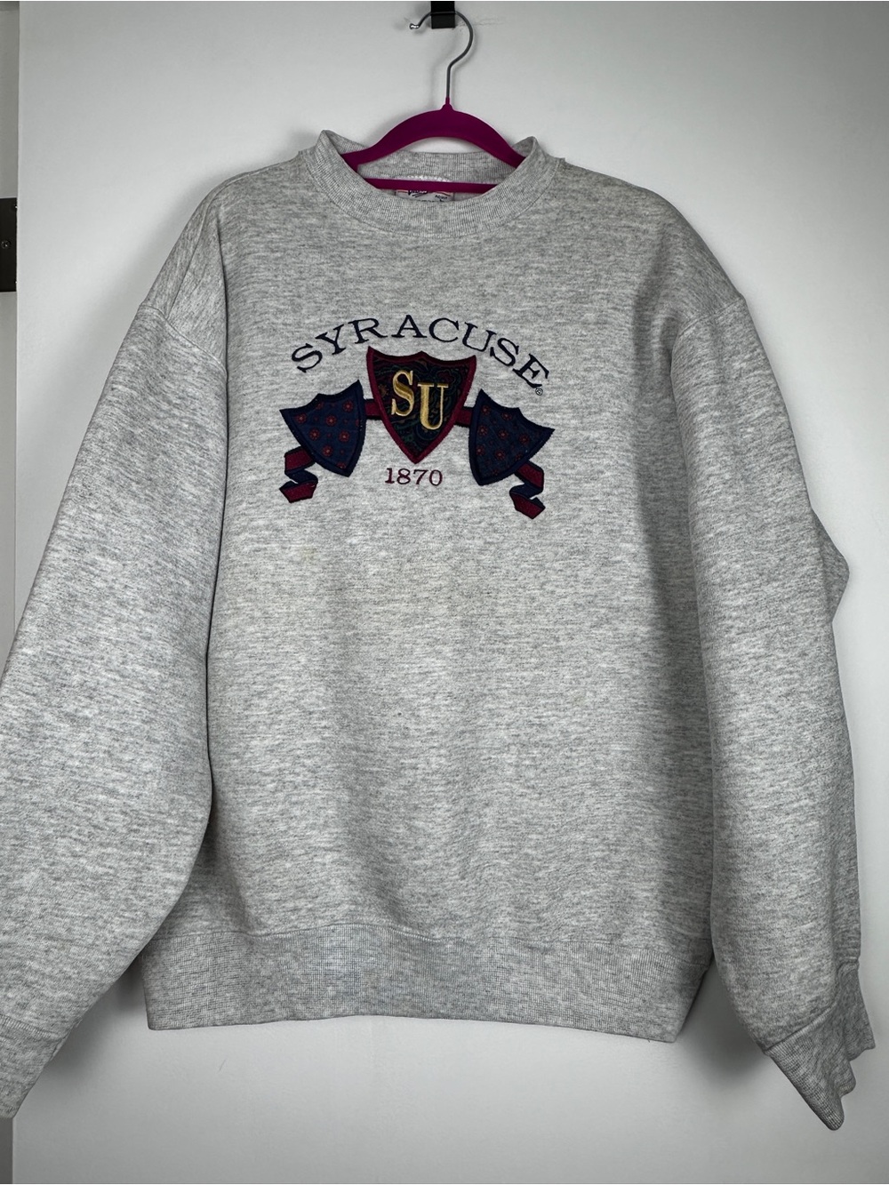 Vintage Syracuse University Velva Sheen Embroidered Sweatshirt L